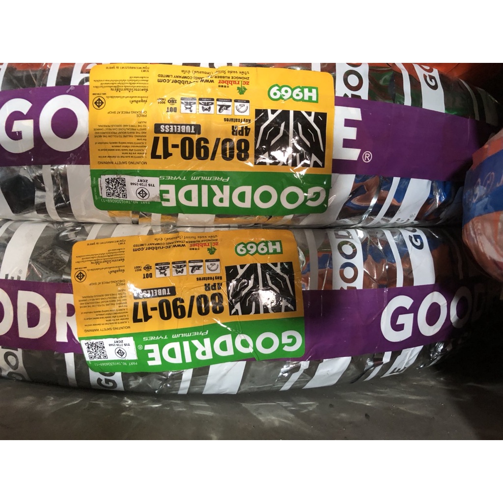 Lốp (vỏ) GOODRIDE nhập Thái 80/90-17, KHÔNG RUỘT, Vỏ (Lốp )Wave, Dream, Future, Exciter, Axelo,...