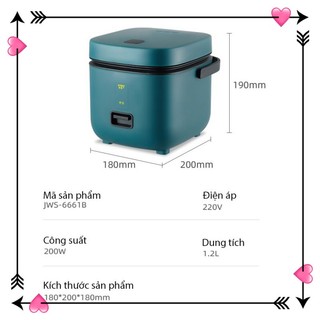 BJPKPK Nồi Cơm Điện mini Đa Chức Năng 0.8L (Nấu Cơm, Cơm, Đậu Cơm, Đồ Hấp, Nồi Cơm Nâu)