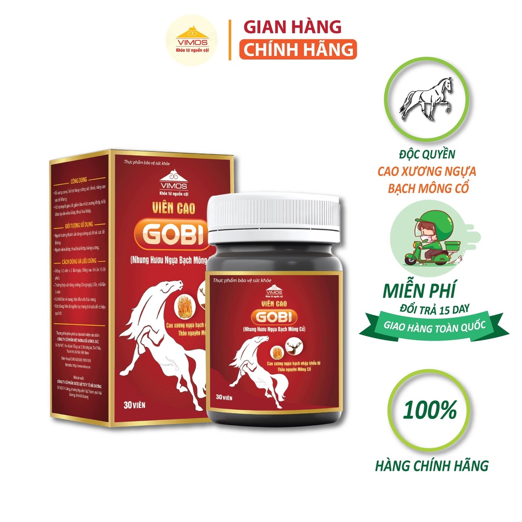 Viên Cao Gobi VIMOS nhung hươu cao ngựa bạch Mông Cổ giúp giảm đau nhức xương khớp, hỗ trợ sinh lý