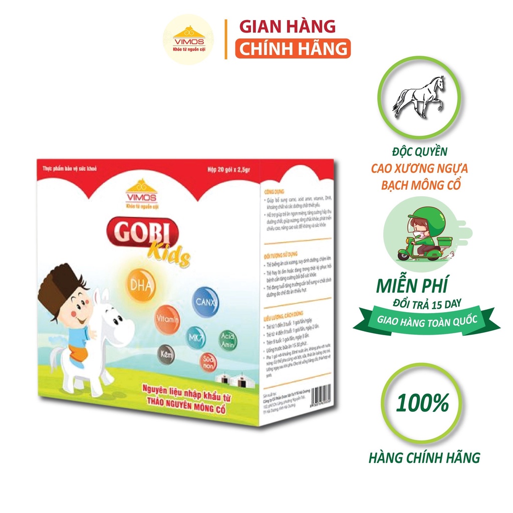 Cốm ăn ngon VIMOS Gobi Kids cao xương ngựa bạch Mông Cổ giúp trẻ ăn ngon miệng, tăng cường hấp thu dưỡng chất hiệu quả