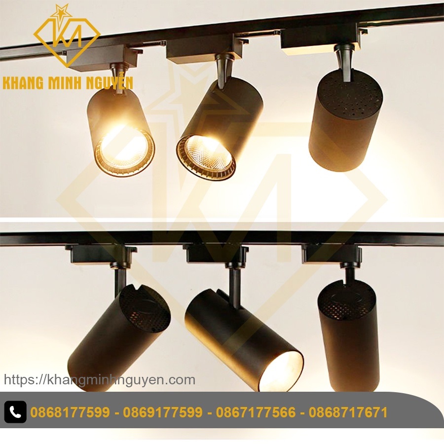 220V-10W|20W Đèn ray rọi, đèn spotlight, đèn rọi ống bơ chuyên dùng trang trí shop, shoroom, quán cafe, văn phòng
