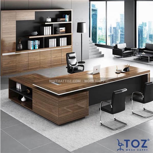Bàn giám đốc TOZ cao cấp Royal 2m4, bàn làm việc văn phòng chính hãng ROY06
