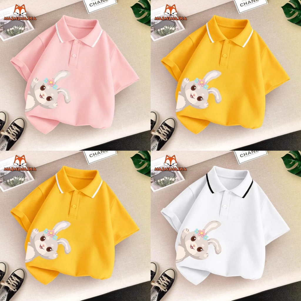Áo polo họa tiết thỏ cho bé gái size đại Thời trang trẻ em BEESHOP H24073