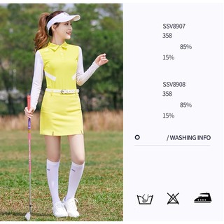 Bộ áo váy golf nữ vàng