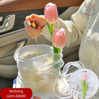 SP069680 - trang trí bán 1 bông Hoa tuylip giả màu hồng phấn