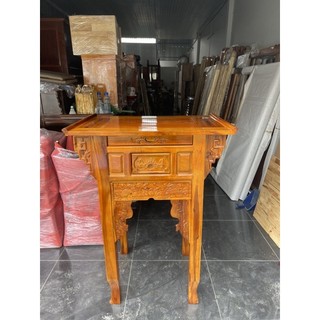 Bàn cúng & tủ thờ & bàn gia tiên gỗ tràm ngang 88cm mẫu bằng