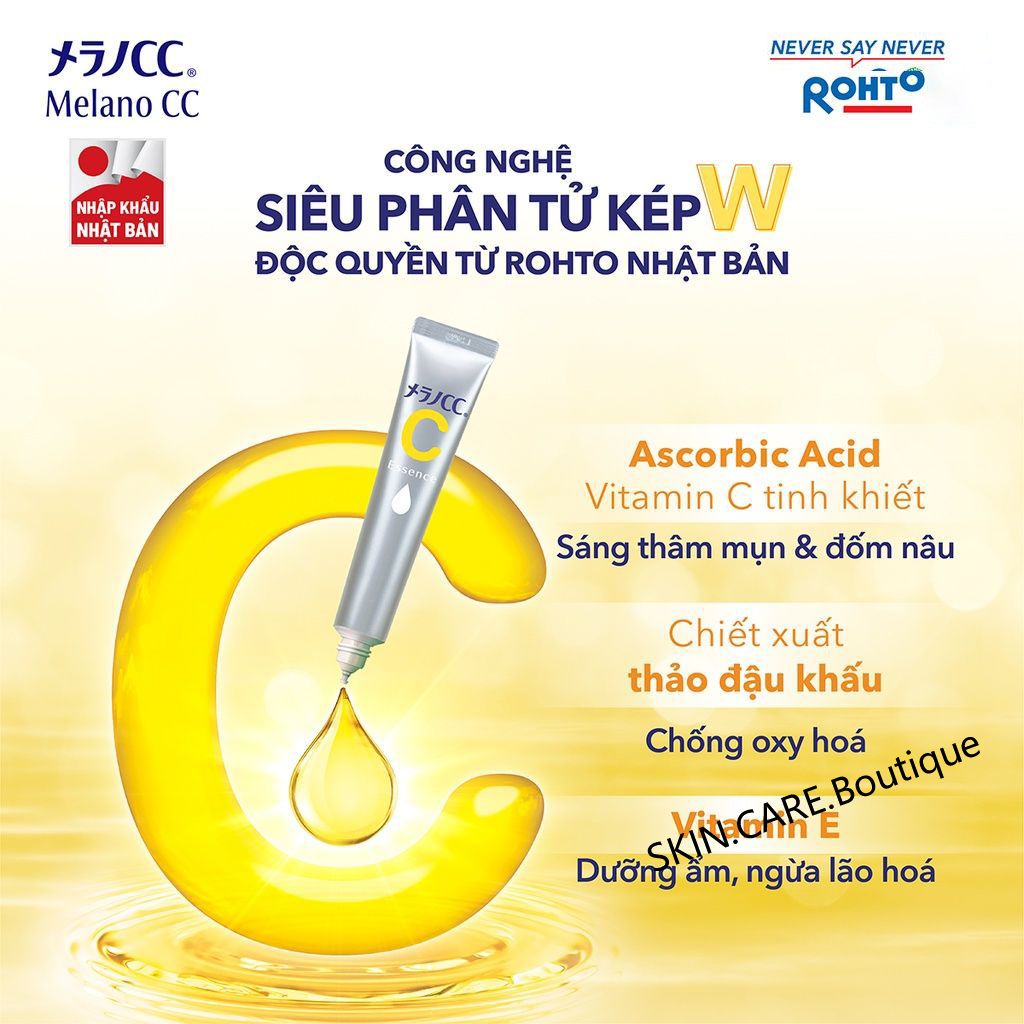 Tinh chất dưỡng trắng da chống thâm nám Melano CC Whitening Essence 20ml SERUM VITAMIN C ROHTO MELANO CC