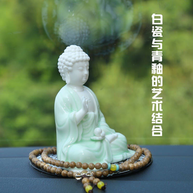 Tượng phật Tổ  bằng sứ Cao Cấp đặt tablo xe hơi, bàn làm việc mang lại may mắn, bình an