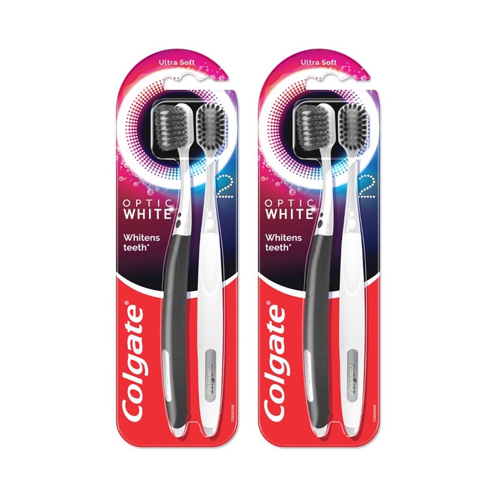 [HB Gift] Bộ 4 bàn chải Colgate Optic White làm trắng răng, loại bỏ vết ố