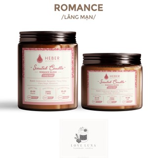 Nến thơm Nến Thơm Lãng Mạn - Romance Scented Candle Heber Natural Life Thiên Nhiên Cao Cấp, Thơm Phòng Thư