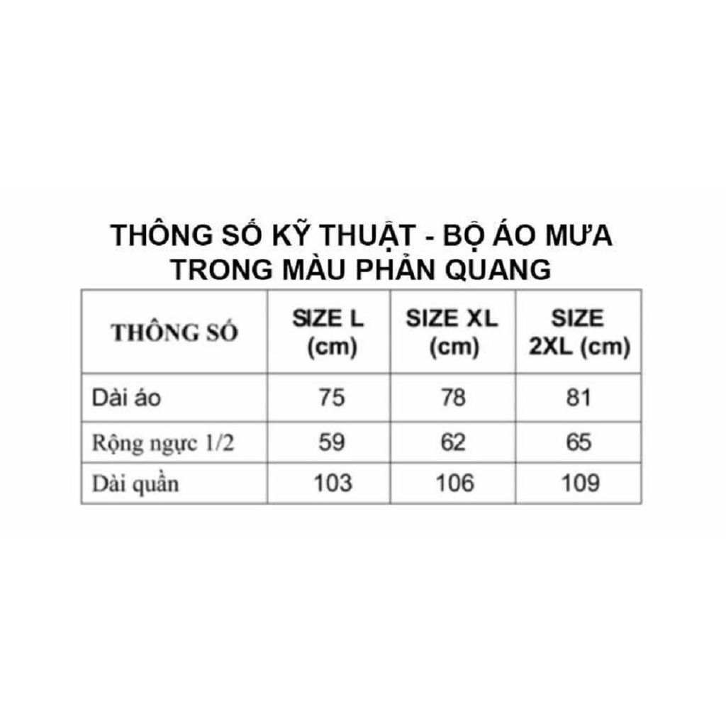 Bộ Áo Mưa Trong Màu Phản Quang Cho Nam Và Nữ Chính Hãng Rando
