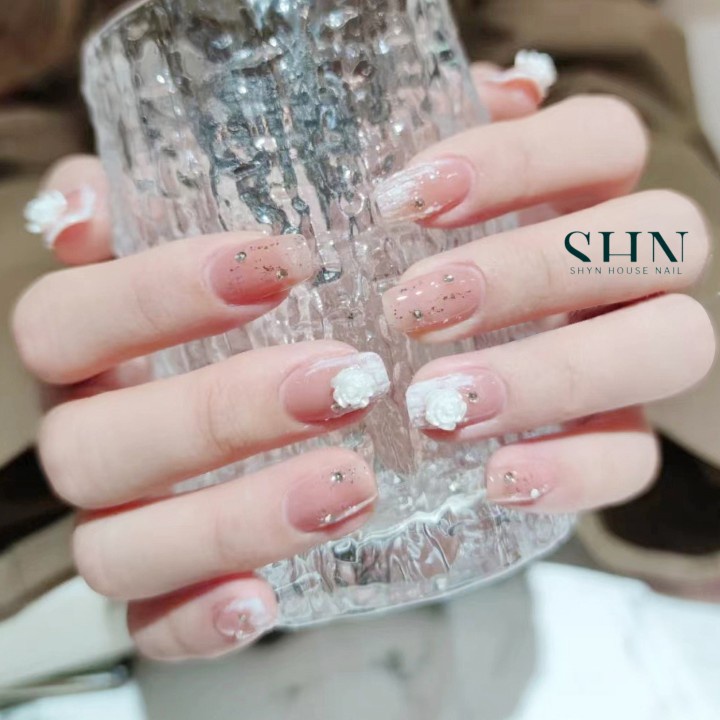 Móng tay giả đính đá, đính nơ kèm keo, Nail Box, Nail XInh, Nail giả đẹp, Móng tay cô dâu, móng tay đẹp