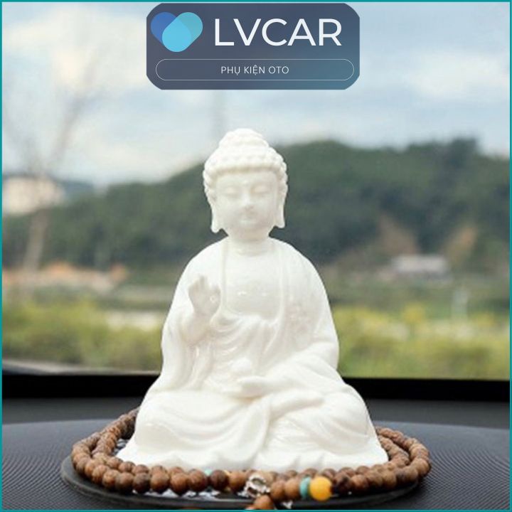 Tượng phật Tổ  bằng sứ Cao Cấp đặt tablo xe hơi, bàn làm việc mang lại may mắn, bình an