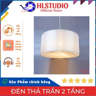 Đèn thả 2 tầng cỡ lớn vải lụa cao cấp, đèn trang trí nội thất HL Lighting