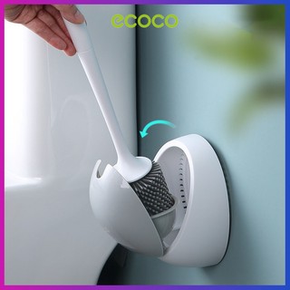 Cọ vệ sinh, chà cầu silicon ECOCO cao cấp | Bộ chổi lau chùi toilet cán dài dính tường EWCLC02