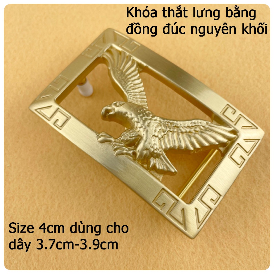 -Đầu Khóa Thắt Lưng Bằng Đồng Đúc Nguyên Khối 100%, Mặt Khóa Thắt Lưng Đại Bàng Hầm Hố - ĐKĐDB-20