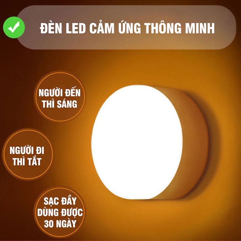 Đèn LED Cảm Ứng Sử Dụng Pin Tự Động Phát Sáng Khi Có Người Di Chuyển