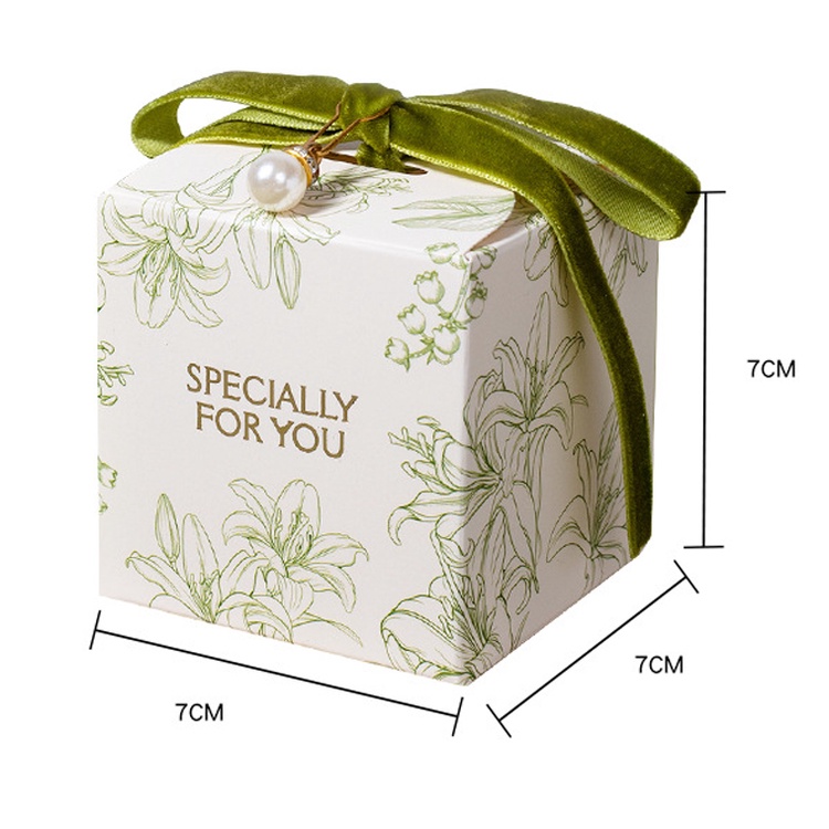 Hộp đựng quà kèm thắt nơ 7x7x7cm thích hợp đựng quà cưới, quà sinh nhật - Hàng Đặt Trước