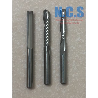 Bộ 5 mũi dao phay, cắt gỗ CNC 4x4x22 xoắn, thẳng 1 và 2 lưỡi, Hàng bình dân.
