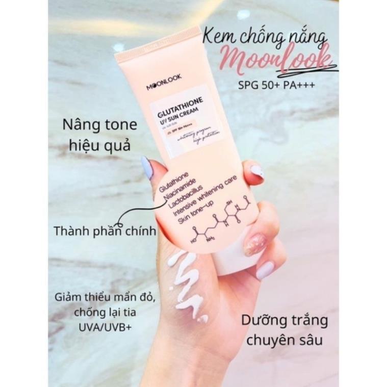 Kem Chống Nắng Hàn Quốc Moonlook SPF 50+ PA+++  là sản phẩm kem chống nắng cấp ẩm, kiềm dầu, dưỡng trắng và nâng tone