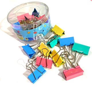 Lon 24 cái kẹp bướm màu Gstar size lớn 41mm kẹp giấy tờ, tài liệu văn phòng