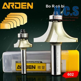 Arden 0602 - mũi dao phay gỗ cnc bo góc r cán 6.35mm có bi