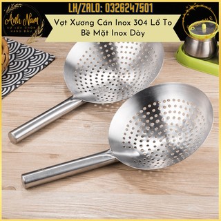 Vợt xương cán inox 304 lổ to bề mặt inox dày chắc chắn