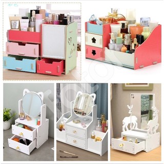 [FREESHIP] KỆ GỖ ĐỰNG MỸ PHẨM CÓ GƯƠNG TRANG ĐIỂM