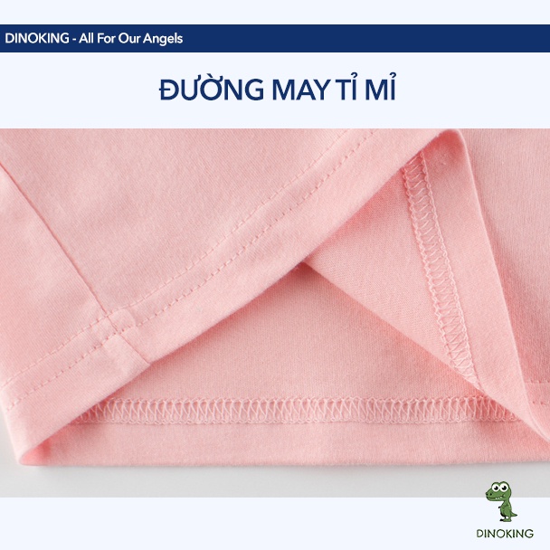 Áo thun cho bé gái DINOKING Áo phông trẻ em cộc tay mùa hè chất cotton 100% mềm mịn thoáng mát cho bé 2 - 8 tuổi AT15