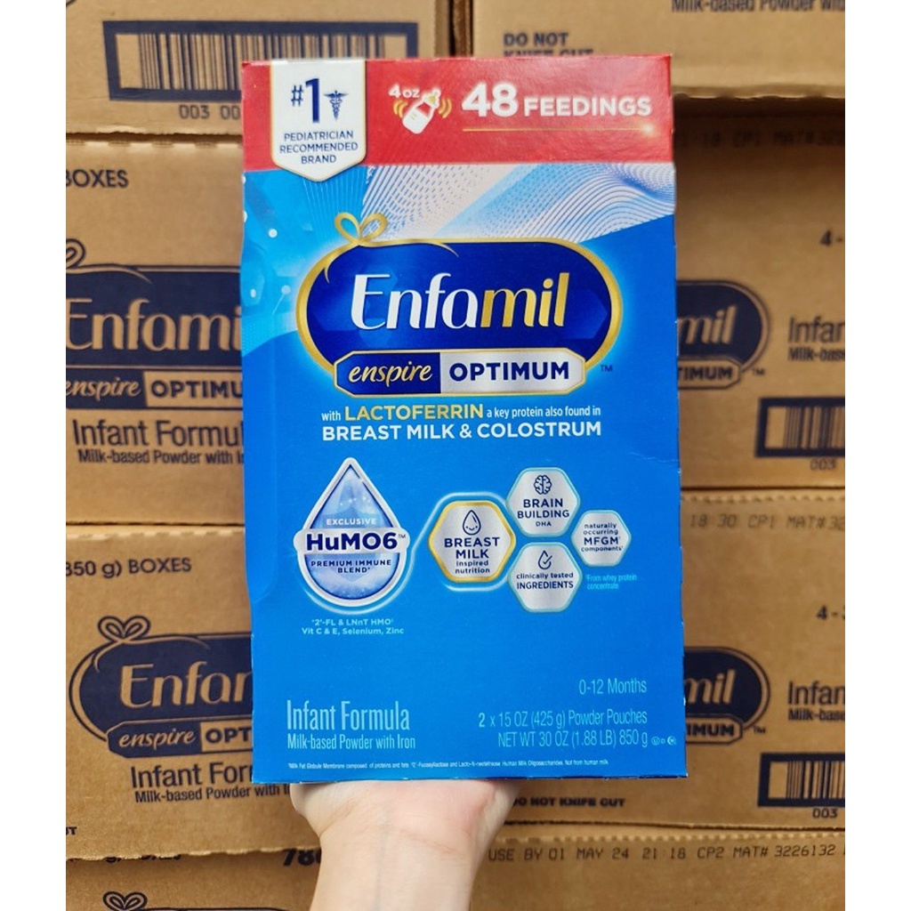 Sữa Enfamil Enspire Hộp Giấy 850g Mẫu Mới của Mỹ (DATE 08/2024)