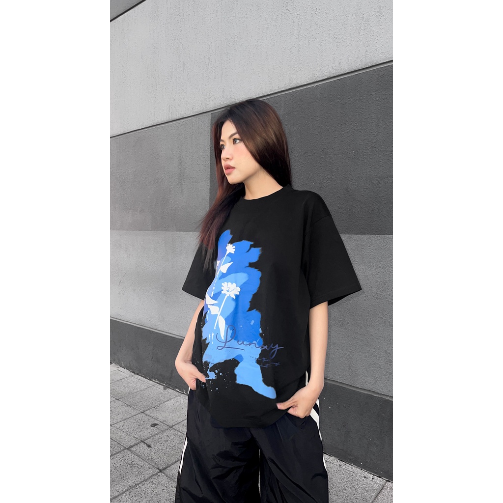 [ Mã LUNACY30M giảm 30K đơn 0đ ] Áo thun tay lỡ BLUE phông Unisex nam nữ Cotton oversize form rộng LUNACY