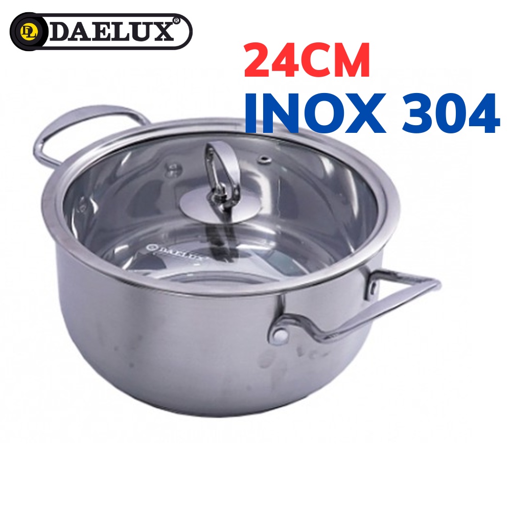 Nồi inox 304 cao cấp đáy từ 5 lớp siêu bền 24cm Daelux DXSP-24