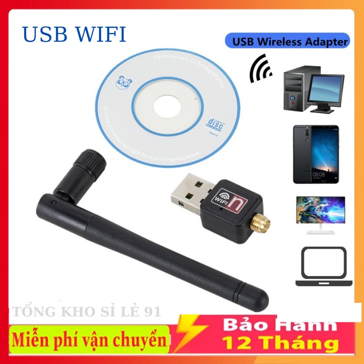 USB Wifi USB thu Wifi Có Anten không dây 5GHz 2.4GHz 150-600 Mbps cho máy tính/laptop, tiện dụng, khoẻ,bảo hành 12 tháng
