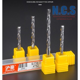 Huhao - Mũi dao cắt CNC 3A, 2 lưỡi xoắn cán 4mm, loại tốt
