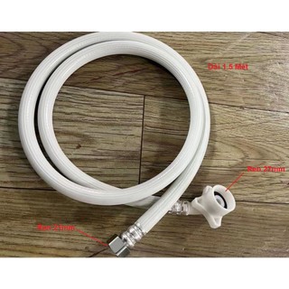 Dây cấp nước máy giặt đầu ren 21mm đầu ren 27mm 1m5 2 đầu ren 27mm