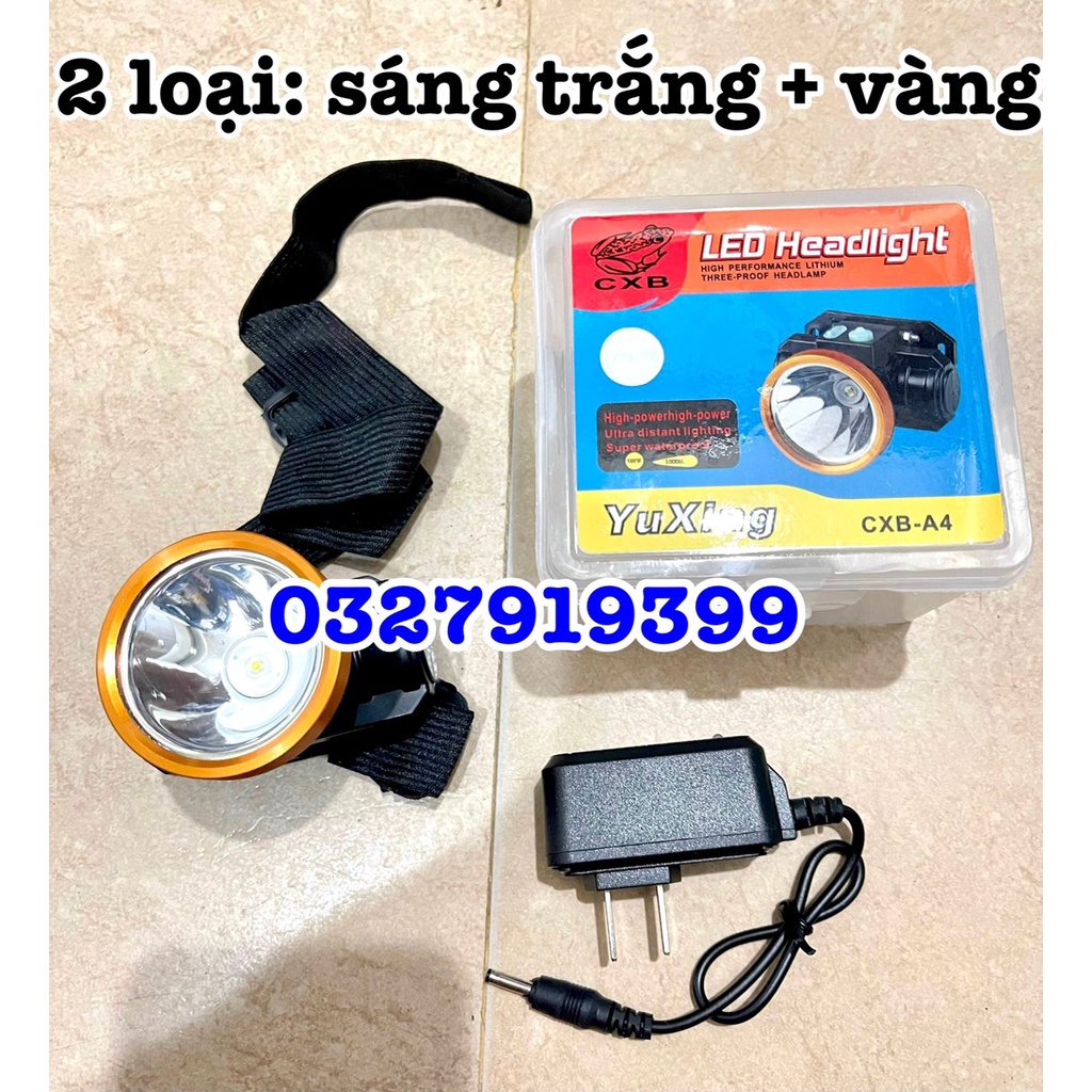 ✅ Đèn lấy ráy tai - Đèn pin đội đầu A4 ánh sáng trắng , vàng