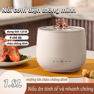 Nồi cơm điện mini thông minh mẫu mới đa chức năng phong cách hàn quốc nồi cơm điện mini chống dính 1.8l