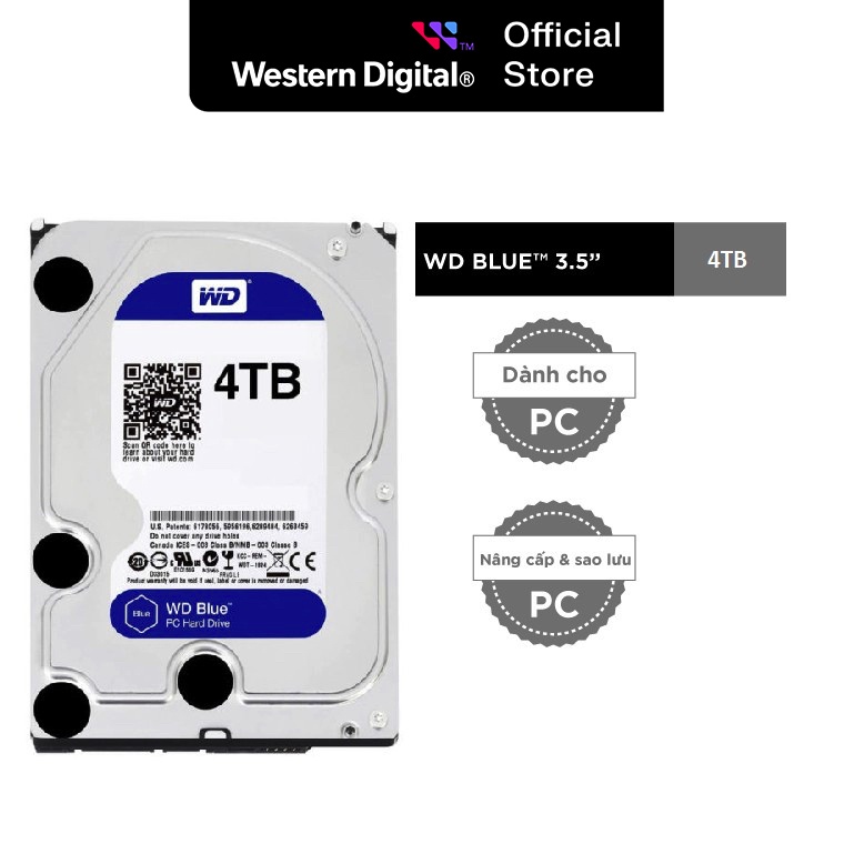 Ổ Cứng HDD Western Digital WD BLUE 4TB/64MB/5400rpm/3.5" - WD40EZAZ/WD40EZRZ