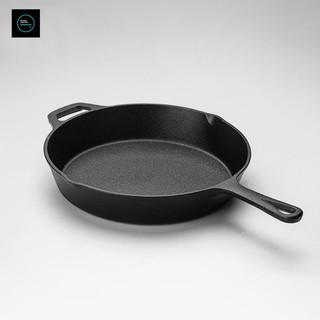 Chảo Gang Cỡ Lớn Size 30cm Đúc Thủ Công Nguyên Khối Tay Cầm Chống Dính Tự Nhiên Dùng Được Bếp Từ