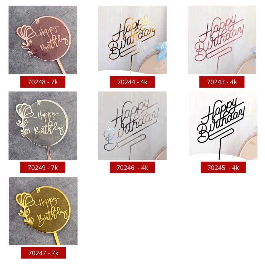 HÀNG LOẠI 1 TOPPER MICA TRANG TRÍ BÁNH