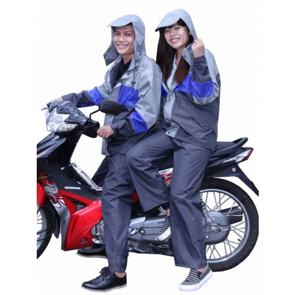 Bộ Quần Áo Đi Mưa Eco Cho Nam Và Nữ Chính Hãng Rando (Màu xanh biển)