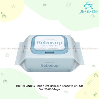 Khăn Ướt Bebesup Sensitive Có Nắp (80 Tờ/Bịch)