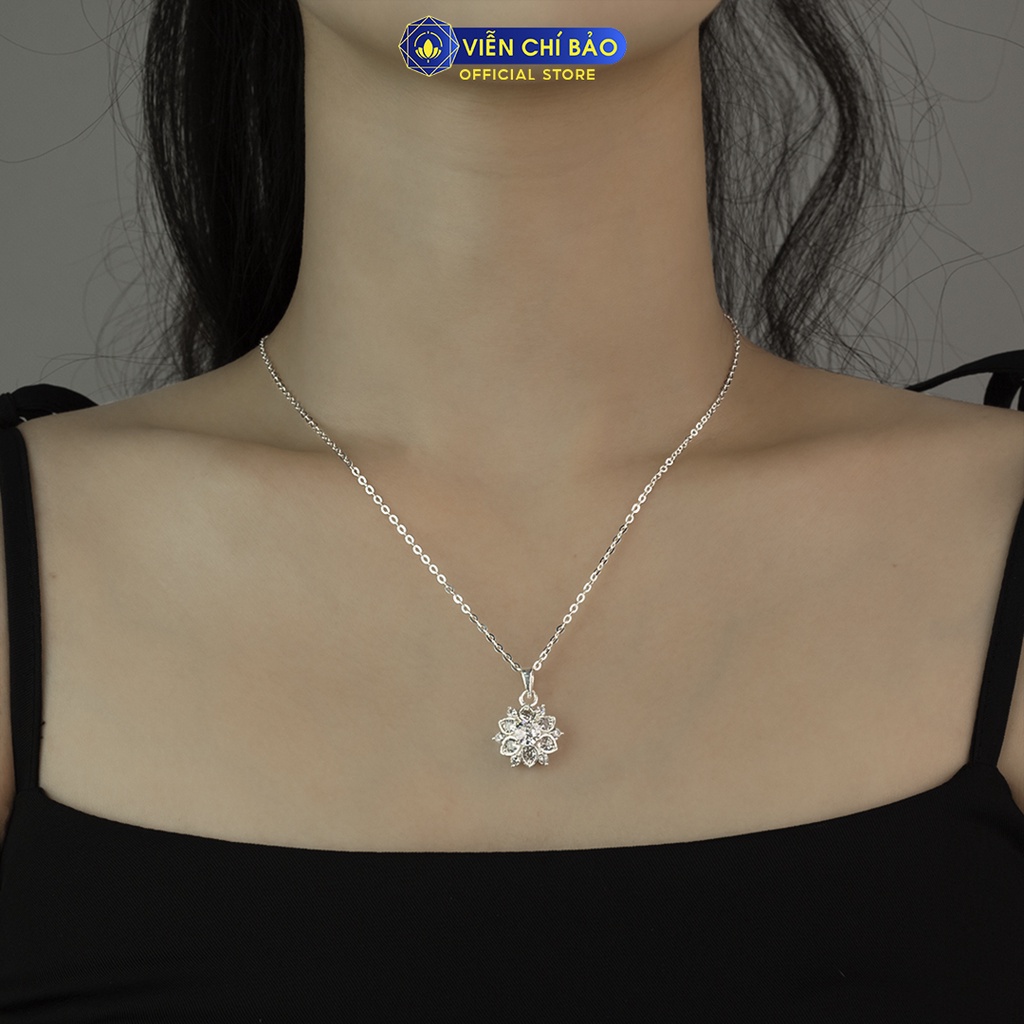 Dây chuyền bạc nữ hình Hoa sen chất liệu bạc 925 thời trang phụ kiện trang sức Viễn Chí Bảo D400772