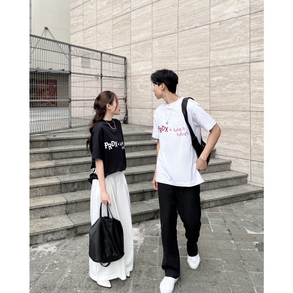 Áo thun form rộng Paradox tay lỡ - Unisex - In hình - THE DESULTORY - Trắng, Đen