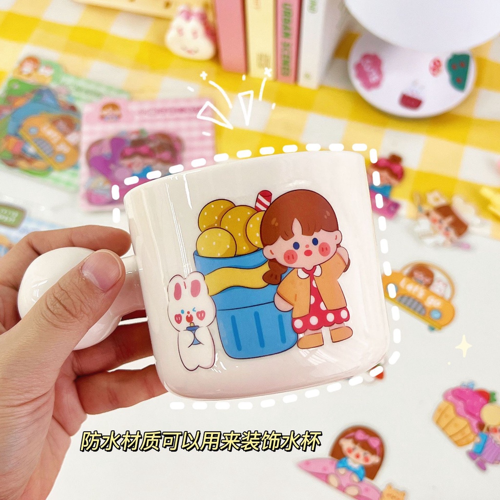 Set 24 Stickers Size To Cắt Sẵn Chất Liệu PVC Chống Nước Dùng Để Trang Trí Điện Thoai, Bình Nước, Sổ Tay