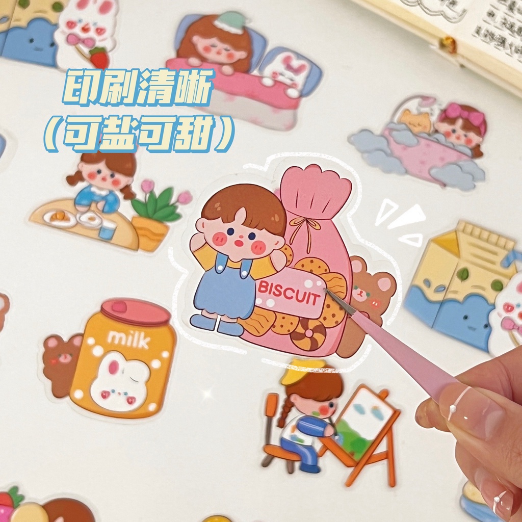 Set 24 Stickers Size To Cắt Sẵn Chất Liệu PVC Chống Nước Dùng Để Trang Trí Điện Thoai, Bình Nước, Sổ Tay