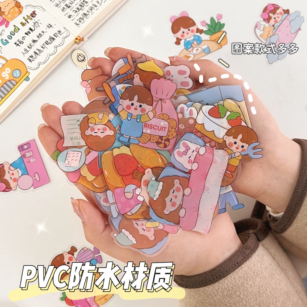Set 24 Stickers Size To Cắt Sẵn Chất Liệu PVC Chống Nước Dùng Để Trang Trí Điện Thoai, Bình Nước, Sổ Tay