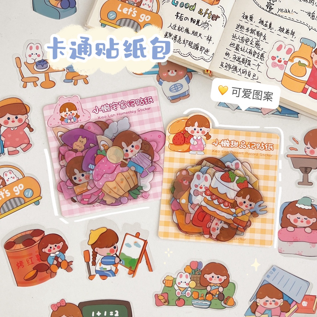 Set 24 Stickers Size To Cắt Sẵn Chất Liệu PVC Chống Nước Dùng Để Trang Trí Điện Thoai, Bình Nước, Sổ Tay