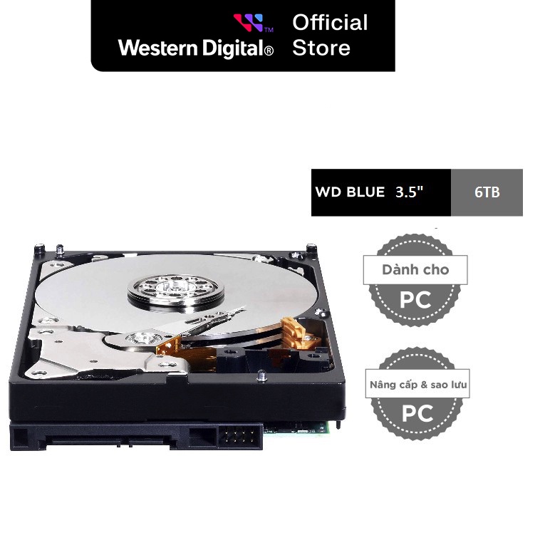 Ổ Cứng HDD Western Digital WD BLUE 6TB/64MB/5400rpm/3.5" - WD60EZAZ