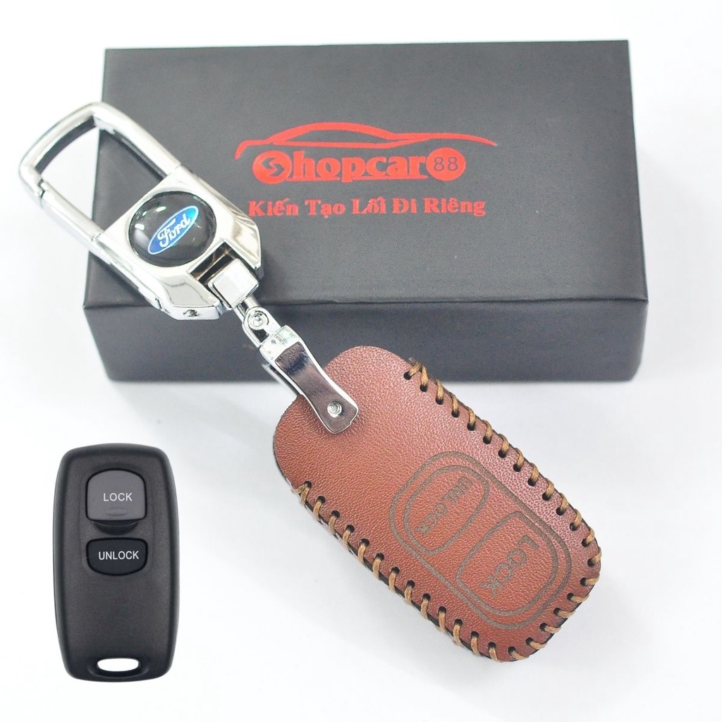 Bao Da chìa khoá xe Ford Everest 2006-2016. Da bò thật nhiều màu sắc. mẫu chuẩn như hình.